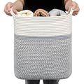 Laughbird Laundry Basket Blanket for,Toy Clothes Hamper Baskets Woven Basket with, Decorative Rectangle Basket For, Blanket Basket Living Room,Laundry Hamper 15 inch x 10 inch x 15.7 inch, Pack of 1