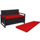 A ATH COLLECTION 100% Waterproof 2 3 4 Seater Indoor & Outdoor Bench Cushion Seat Pads for Lawn & Garden, Patio, Office, Coffee Shop with Removable cover (4 Seater 170cm x 51cm x 5cm, Red)