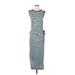 Gap Casual Dress - Midi Crew Neck Sleeveless: Blue Print Dresses - Women's Size Small