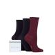 Ladies 3 Pair Falke Happy Box Gift Boxed Socks Black / Navy / Burgundy 2.5-5