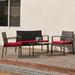 Winston Porter Norborne Rattan Wicker 353 - Person Seating Group w/ Cushions Synthetic Wicker/All - Weather Wicker/Wicker/Rattan in Red | Outdoor Furniture | Wayfair