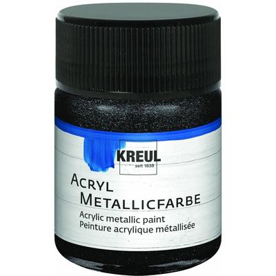 Kreul Acryl Metallicfarbe schwarz 50 ml Verzierfarbe