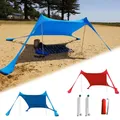 Tente d'ombrage de plage UPF50 design coupe-vent abri solaire portable famille camping en plein