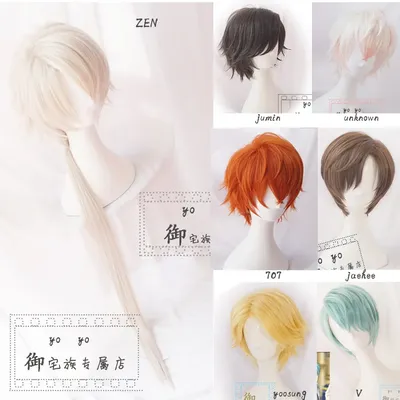 Mystic Messenger Cosplay Harajuku Lockiges Haar Perücke 707 Yoosung Zen V Japanischen Haar Kostüm Luciel Choi Zen Jumin Han Unisex perücke Image