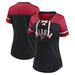 Women's Fanatics Branded Black/Red Atlanta Falcons Blitz & Glam Lace-Up V-Neck Jersey T-Shirt