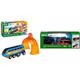 BRIO World 33971 Smart Tech Sound Lok mit Aufnahmefunktion Elektrischer Zug & World 33884 Batterie-Dampflok mit Wassertank