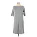 Lou & Grey Casual Dress - Shift: Gray Print Dresses - Women's Size Small