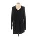 CAbi Casual Dress - Shift V Neck Long sleeves: Black Print Dresses - Women's Size X-Small