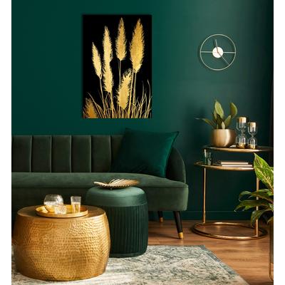 Acrylglasbild LEONIQUE "Pampas Gras - Acrylbilder mit Blattgold veredelt", gold (farbe bild(er): gold), B:60cm H:90cm, Bilder, Goldveredelung, Handgearbeitet, Gerahmt, Edel Image