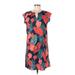 Shein Casual Dress - Shift: Blue Tropical Dresses - Women's Size 8