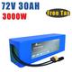72V 30Ah Lithium battery pack for 84V electric bike bicycle motorcycle scooter electric tricycles golf trolley