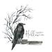 The Holiday Aisle® Canoas Halloween Card w/ Crow by Yuliya Derbisheva - Wrapped Canvas Painting Canvas in White | 36 H x 36 W x 1.25 D in | Wayfair