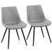 Wade Logan® Bakhyt Full Back Side Chair Faux Leather/Wood/Upholstered in Gray/Black | 33 H x 20 W x 23 D in | Wayfair