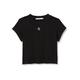 Calvin Klein Jeans Damen Rib Baby Tee J20J218337 Kurzarm Strickoberteile, Schwarz (Ck Black), XXL