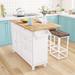 Farmhouse Kitchen Island Set with Drop Leaf and 2 Seatings
