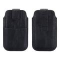 Phone Belt Holder Case for 6.3 Cell Phones Vertical Leather Phone Belt Pouch Black