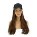 Women Hair Wig One-Piece Hat Wig Long Curly Hair Wig Fashion Elegant Hairpiece with Casual Fashionable Hair Extension with Hat (Light Brown)