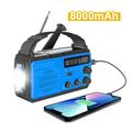 Mouind Emergency Radio Weather Alert Radio 8000mAh Solar Hand Crank Radio AM/FM/NOAA Waterproof Radio for Outdoor Super Bright Flashlight Power Bank SOS Alarm Phone Charger Compass for Hurricane