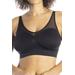 Plus Size Women's Seamless Bra With Mesh Neckline Bra by Rhonda Shear in Black (Size 1X)