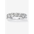 Women's 3.50 Ctw Cubic Zirconia Anniversary Ring In Platinum-Plated Sterling Silver by PalmBeach Jewelry in White (Size 12)