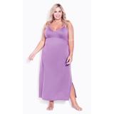 Lace Trim Maxi Sleep Dress - purple