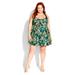 Halter Back Swim Dress - green