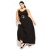 V Neck Maxi Dress - black