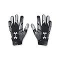 Under Armour Boys' F8 Football Gloves , Black (001)/White , Youth Medium