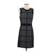 Amy Matto Casual Dress - Sheath: Gray Grid Dresses - Women's Size 8