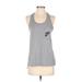 Nike Active Tank Top: Gray Graphic Activewear - Women's Size Small