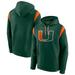 Men's Fanatics Branded Green Miami Hurricanes Gym Rat Pullover Hoodie