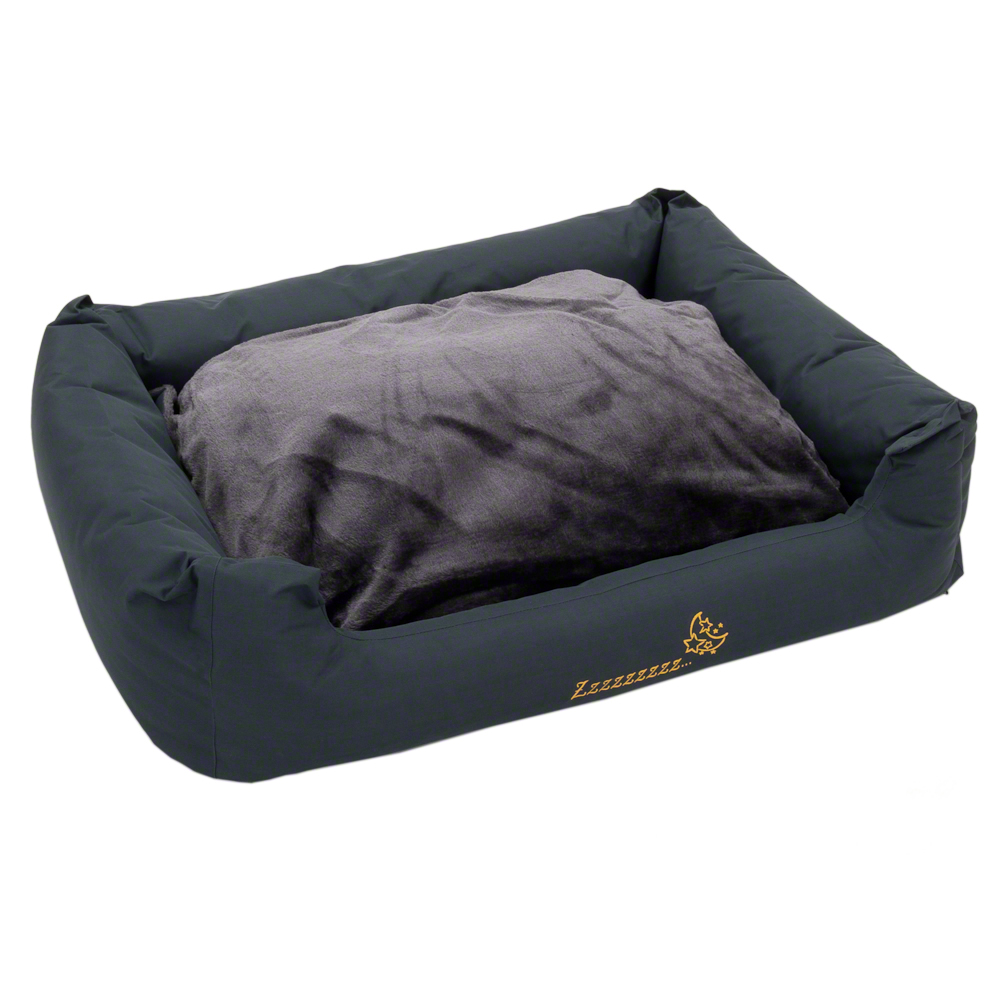Grey Sleepy Time Dog Bed 80x65x30cm (LxWxH)