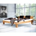 Massivholz »Buona Vita« Wildeiche Bett 90x220 cm / Wildeiche natur