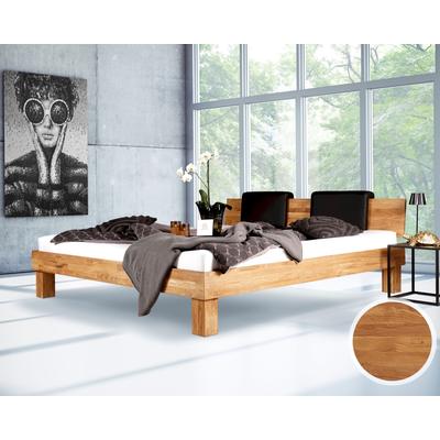 BlackWood »Buona Vita« Wildeiche Massivholzbett 180x220 cm / Wildeiche natur Image