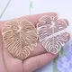 6pcs 50*44mm Jewelry Accessories Light Gold Silver Color Big Leaf Charms Silver Color Earring Charm