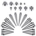 2 in 1 Stainless Steel Screw Fit Interchangeable Taper Plug Piercing Ear Tunnel Stretcher Expander