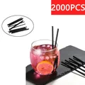 50/100/2000PCS Black Straws Flexible Drinking Straws Curved Bendable Plastic Drink Tube Straw