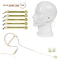 Beige Single Ear Hook Headset Mic Headworn Microphone Hand-free Operation 3.5mm 3 Pin 4 Pin XLR Plug