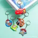 Disney Pixar Cars Lightning McQueen Mater Jackson Glass Cabochon Keychain Bag Car Key Chain Ring