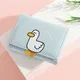 Creative Cartoon Luck Duck Design Women's Wallet PU Leather Bank Card Holder Kawaii Short Fold