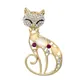 Cute Cat Brooch Butterfly Rhinestone Women Alloy Animal Pins Crystal Corsage Lapel Pin Collar