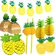 1Set Pineapple Candy Boxes Paper Plates Cake Toppers Straws for Kids Birhtday Party Decoration