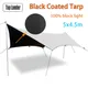 5x4.5m Large Black Coating Tarp Waterproof Hexagonal Awning Camping Outdoor Shade Tarpaulin Tent