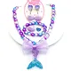 Baby Girls Beads Necklace Set Fashion Mermaid Tail Pendant Child Kids Adjustable Lovely Necklace