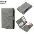 Anti-theft Passport Wallet RFID Passport Holder Zipper Buckle Travel Wallet Document Holder