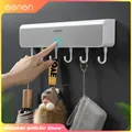 MENGNI Wall-Mounted Storage Rack Storage Box with Hook for Bathroom Door Punch-Free Clothes Key