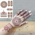 Brown Henna Lace Temporary Tattoos Sticker For Women Mehndi Stickers for Hand Neck Body Feather