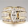 18K Multi Gold Ring for Women Natural 1 Carat Diamond with Diamond Jewelry Anillos De Bizuteria