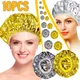 10Pcs Shower Cap Heat Insulation Waterproof Aluminum Foil Elastic Shower Cap Hairdressing Salon