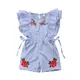 Toddler Kids Baby Girl Flower Stripe Ruffle Romper Jumpsuit Outfits Clothes